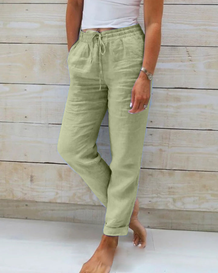 Dulcie Pants Made of Cotton and Linen with Elastic Waist