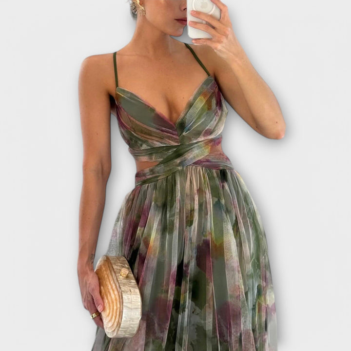 Ellen Mesh Maxi Dress - Elegant and Figure-Shaping