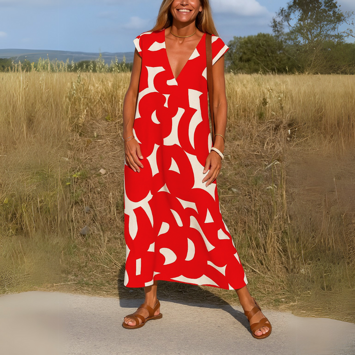 Joanna | Flowing V-neck Dress
