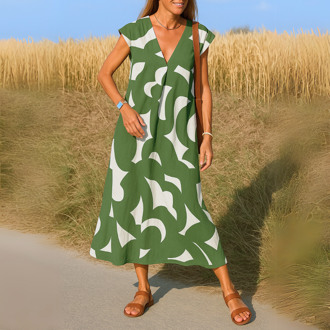 Joanna | Flowing V-neck Dress