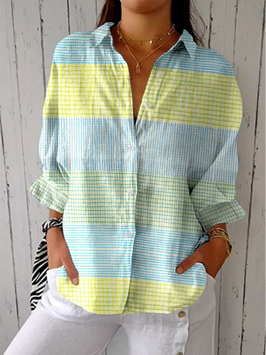Abena | Pastel Grid Blouse