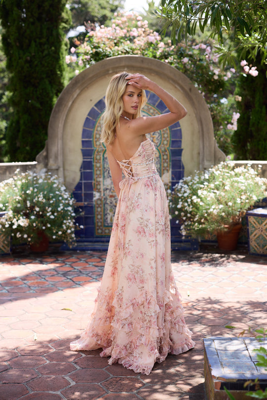 Miriam | Dress in Peach Tapestry