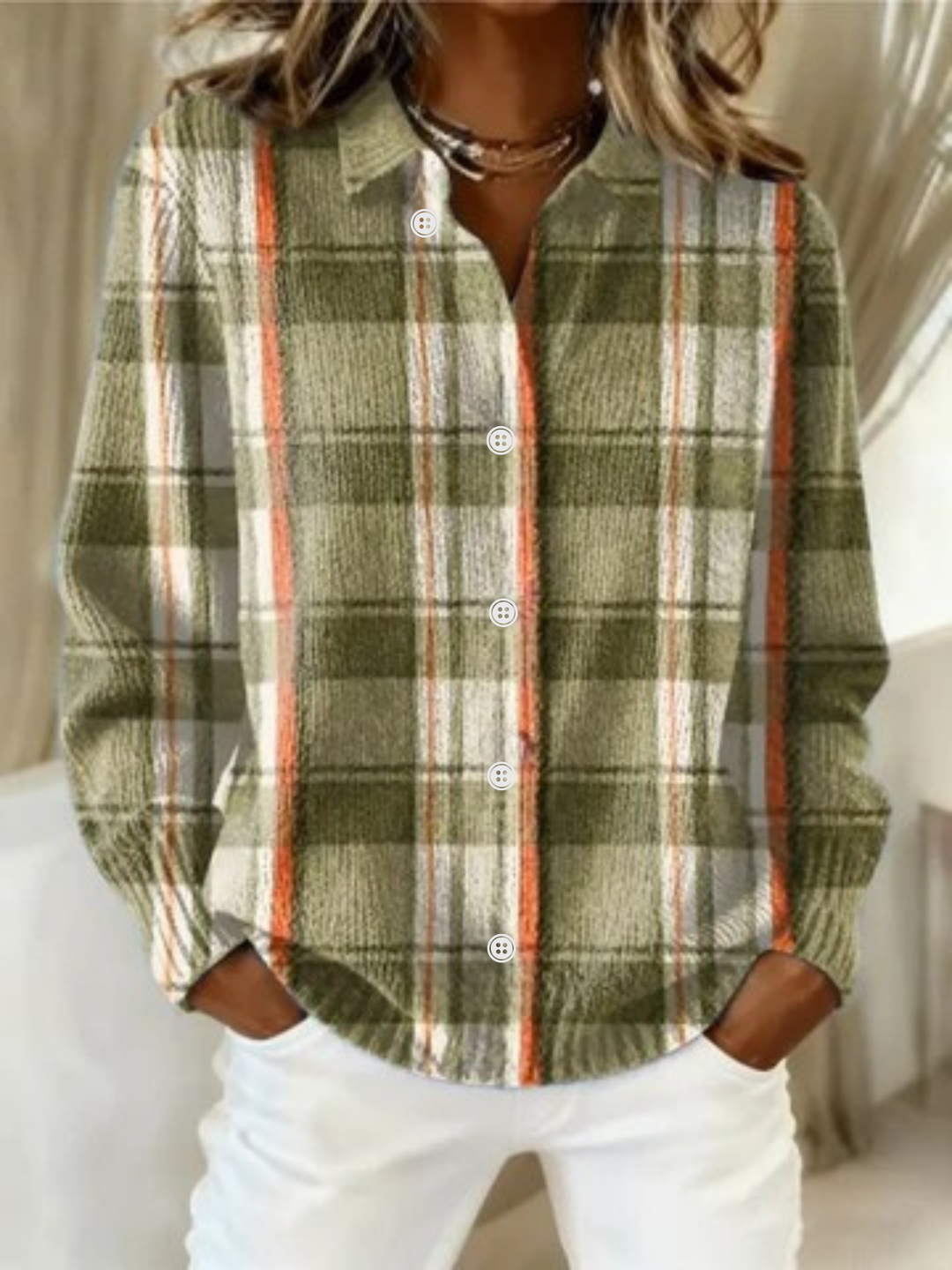 Anielka™ – Checked Hoodie Blouse