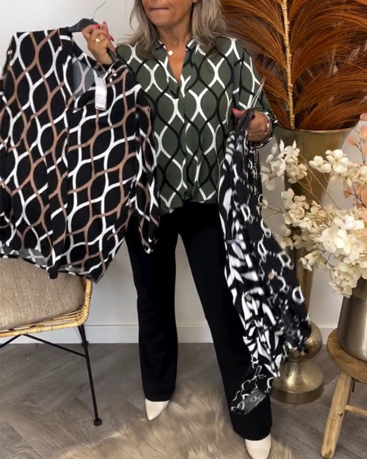 Aureliana™ | Casual Blouse with Long Sleeves and Elegant Pattern