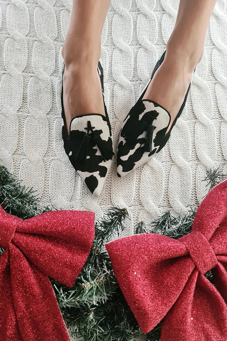 LORA PRINT LOAFERS WITH TASSEL