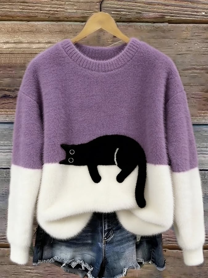 Jane | Cat Print Sweater