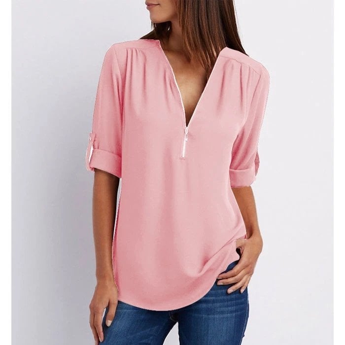 Carolyn | Chic Zipper Blouse