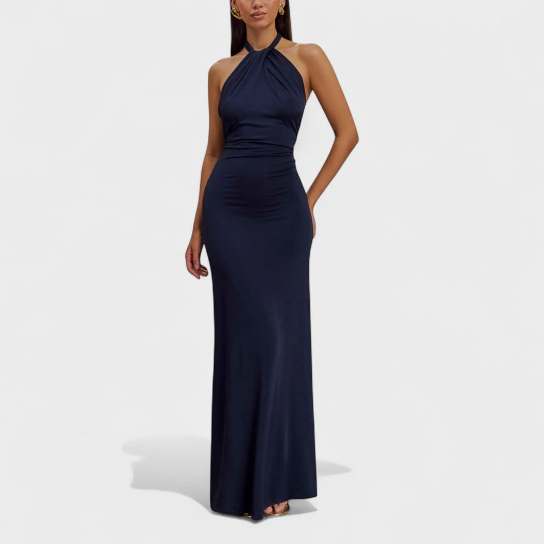 Geraldine | Sleek Halter Maxi Dress