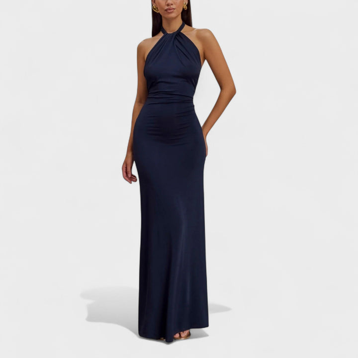 Geraldine | Sleek Halter Maxi Dress