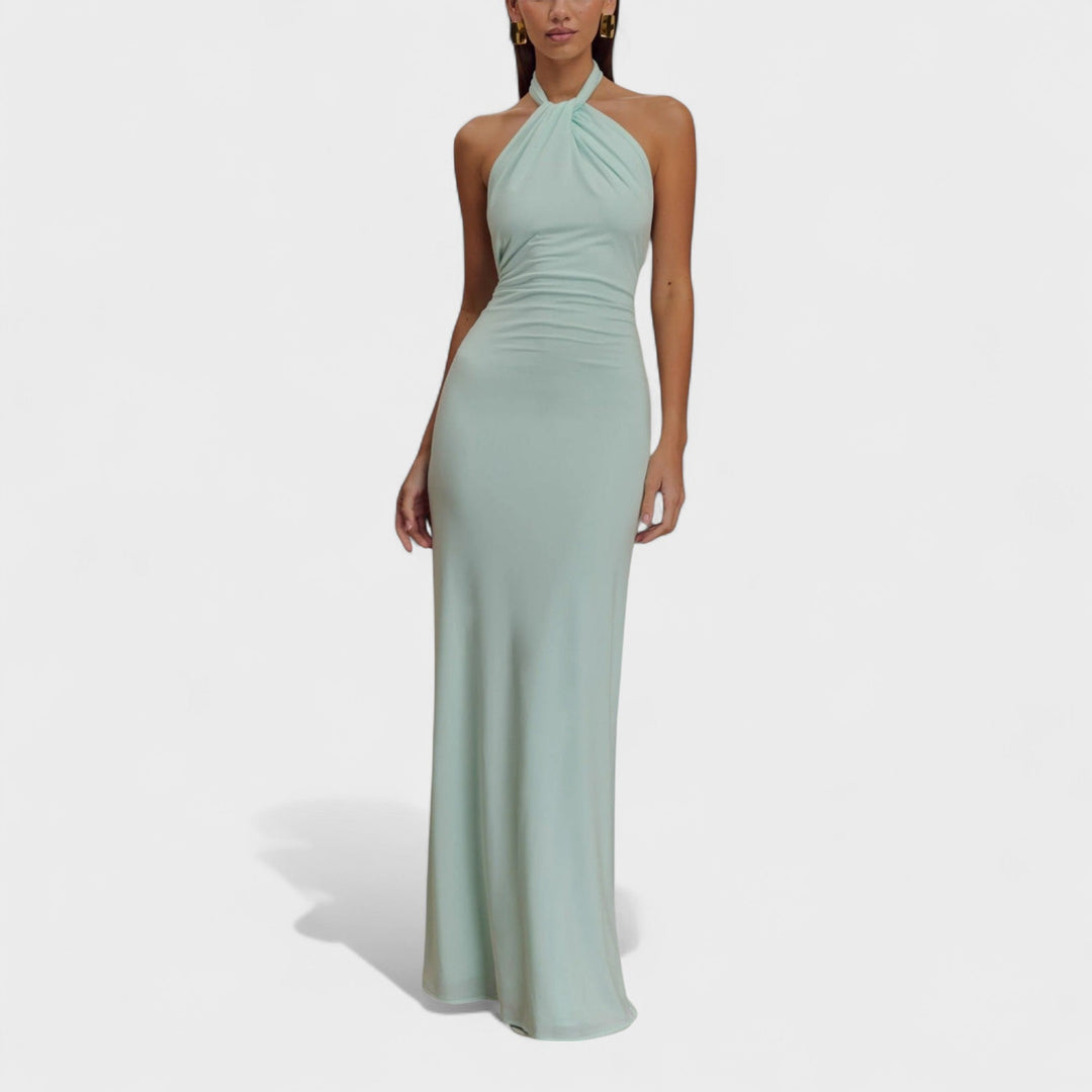 Geraldine | Sleek Halter Maxi Dress
