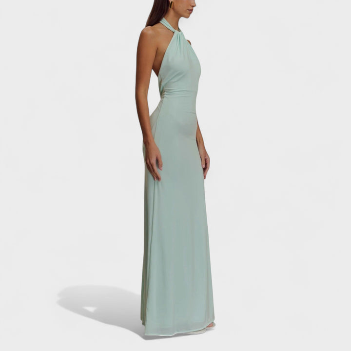 Geraldine | Sleek Halter Maxi Dress