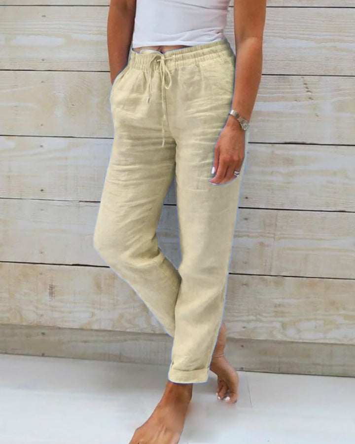 Dulcie Pants Made of Cotton and Linen with Elastic Waist