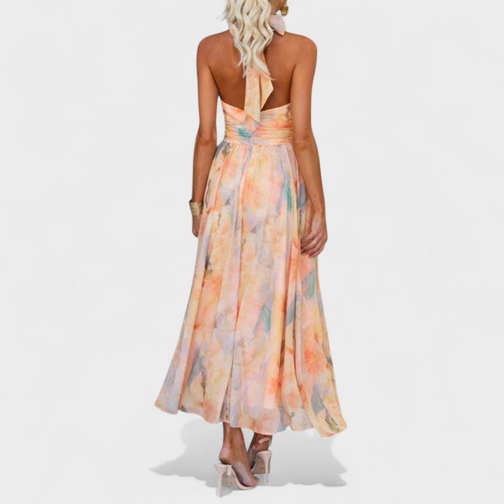 Felicity | Abstract Halter Maxi Dress