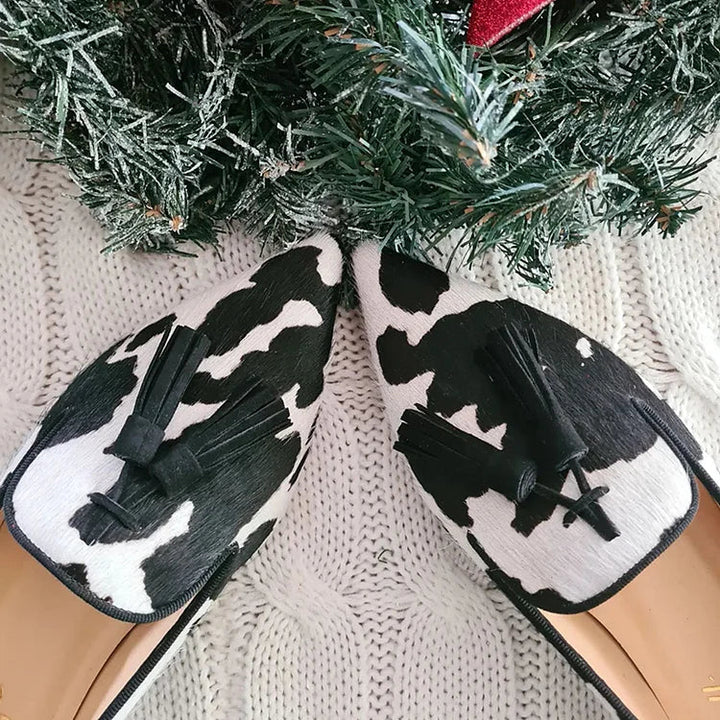 LORA PRINT LOAFERS WITH TASSEL