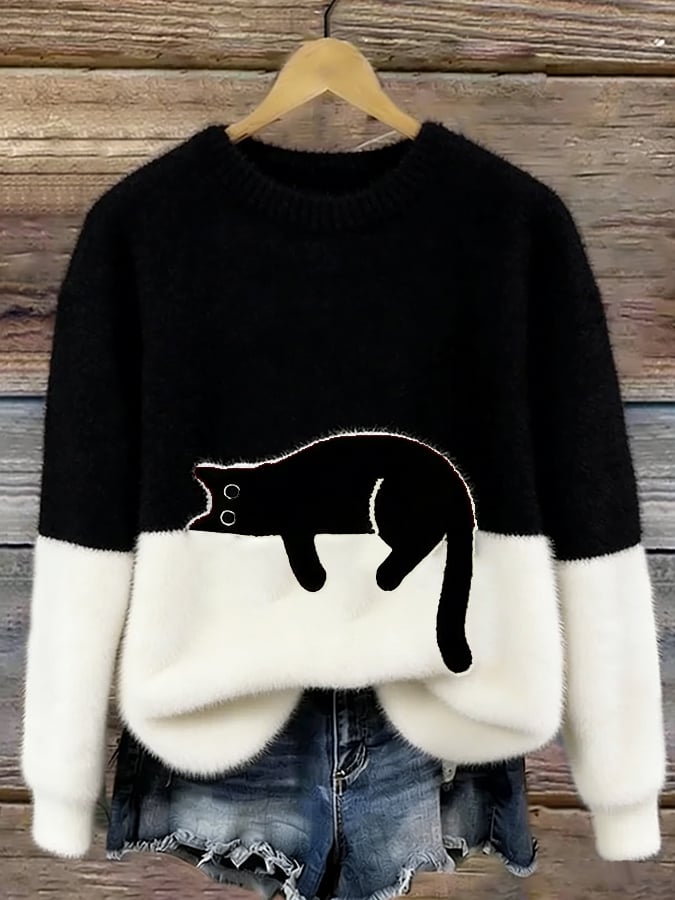 Jane | Cat Print Sweater