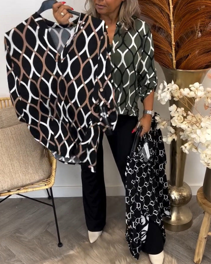 Aureliana™ | Casual Blouse with Long Sleeves and Elegant Pattern