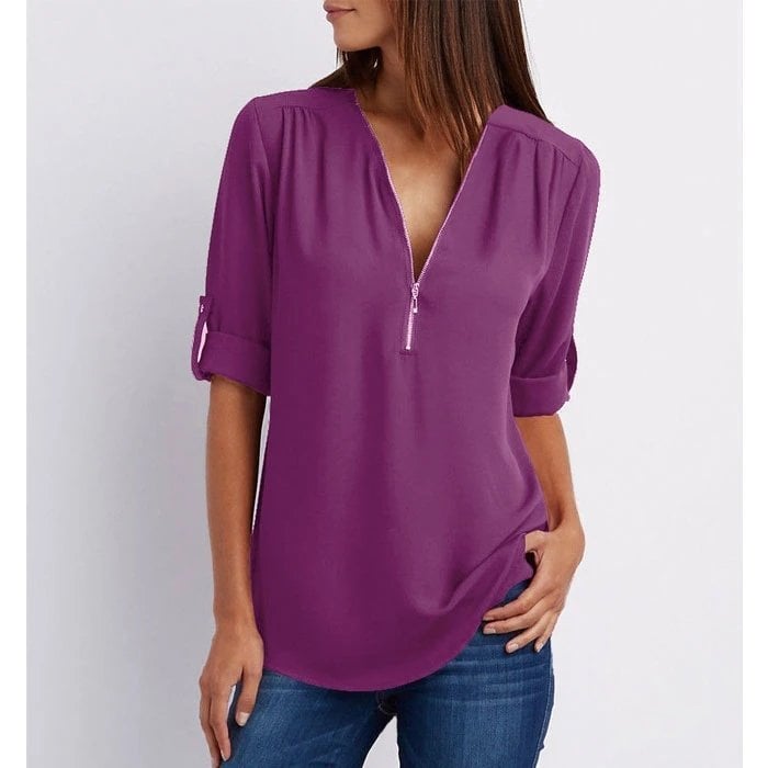 Carolyn | Chic Zipper Blouse
