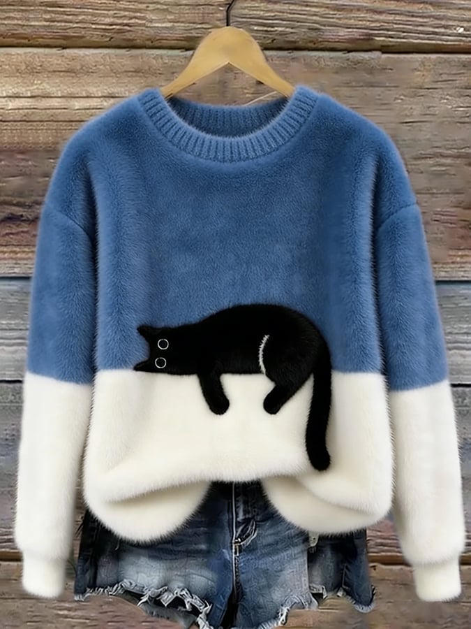 Jane | Cat Print Sweater