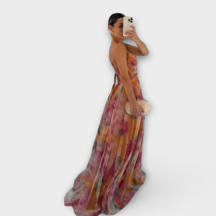 Ellen Mesh Maxi Dress - Elegant and Figure-Shaping
