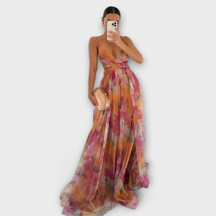 Ellen Mesh Maxi Dress - Elegant and Figure-Shaping