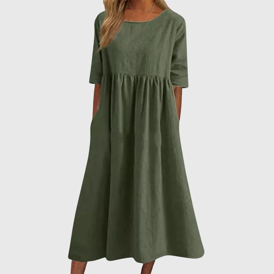 Liz™ | Elegant Short-Sleeved Dress