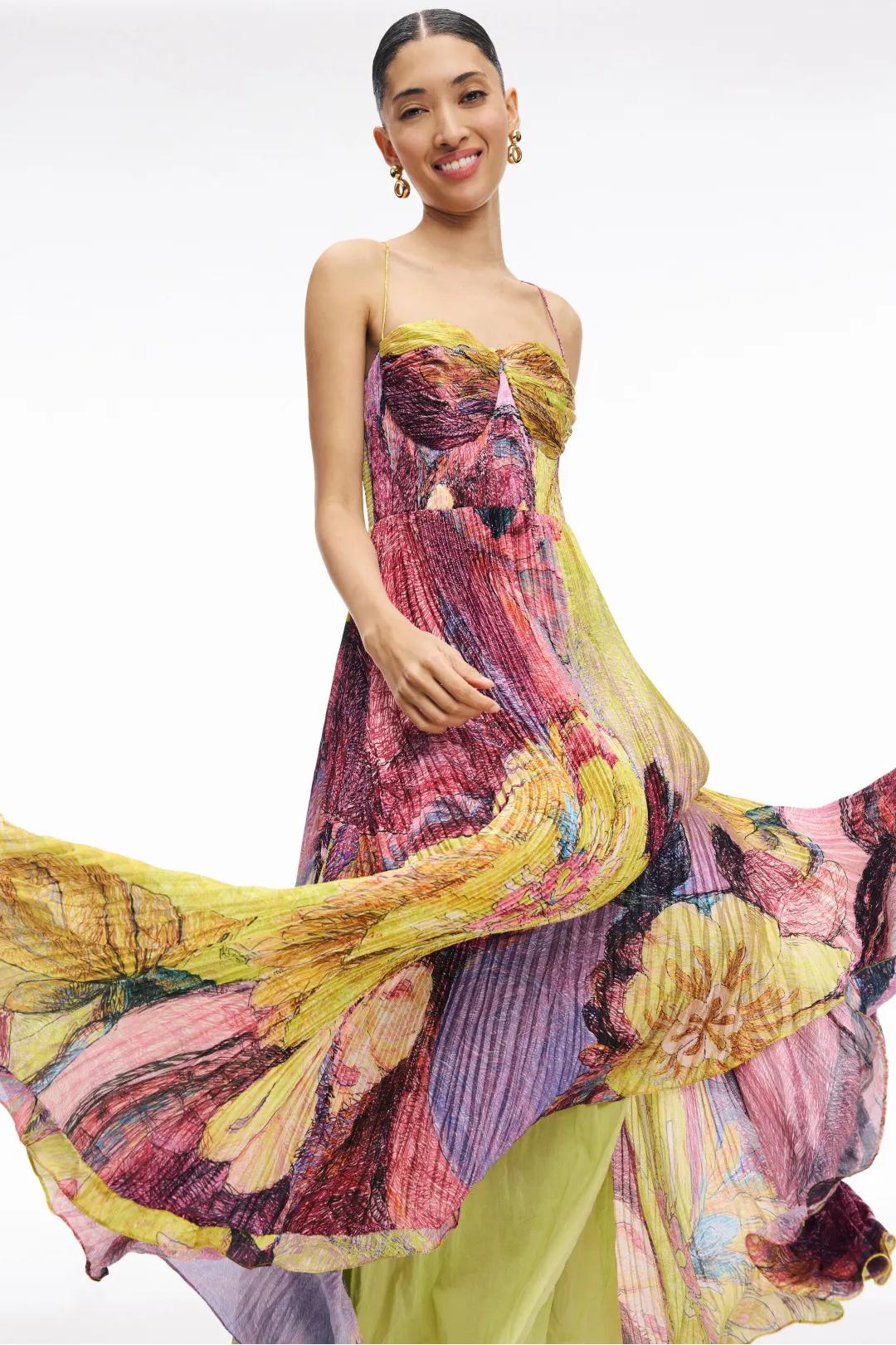 Lydia | Multicolored Ikat Print Maxi Dress