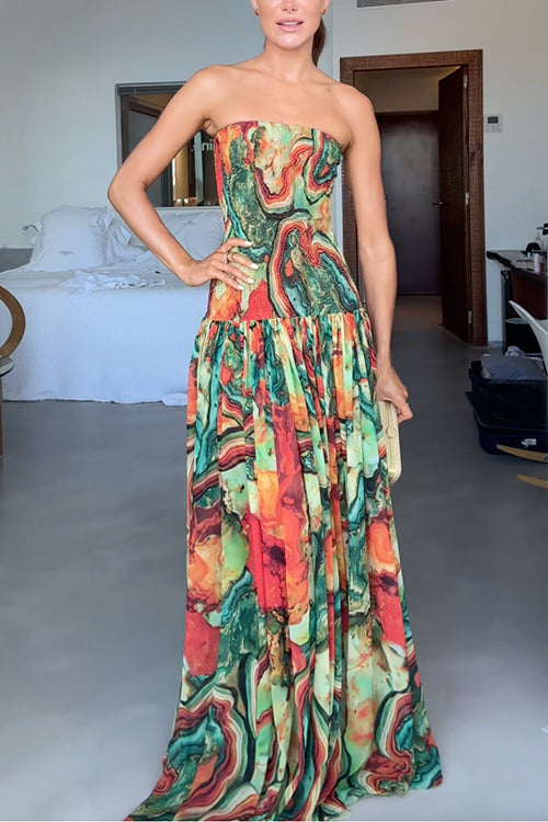 Letitia | Strapless Ombre Maxi Dress