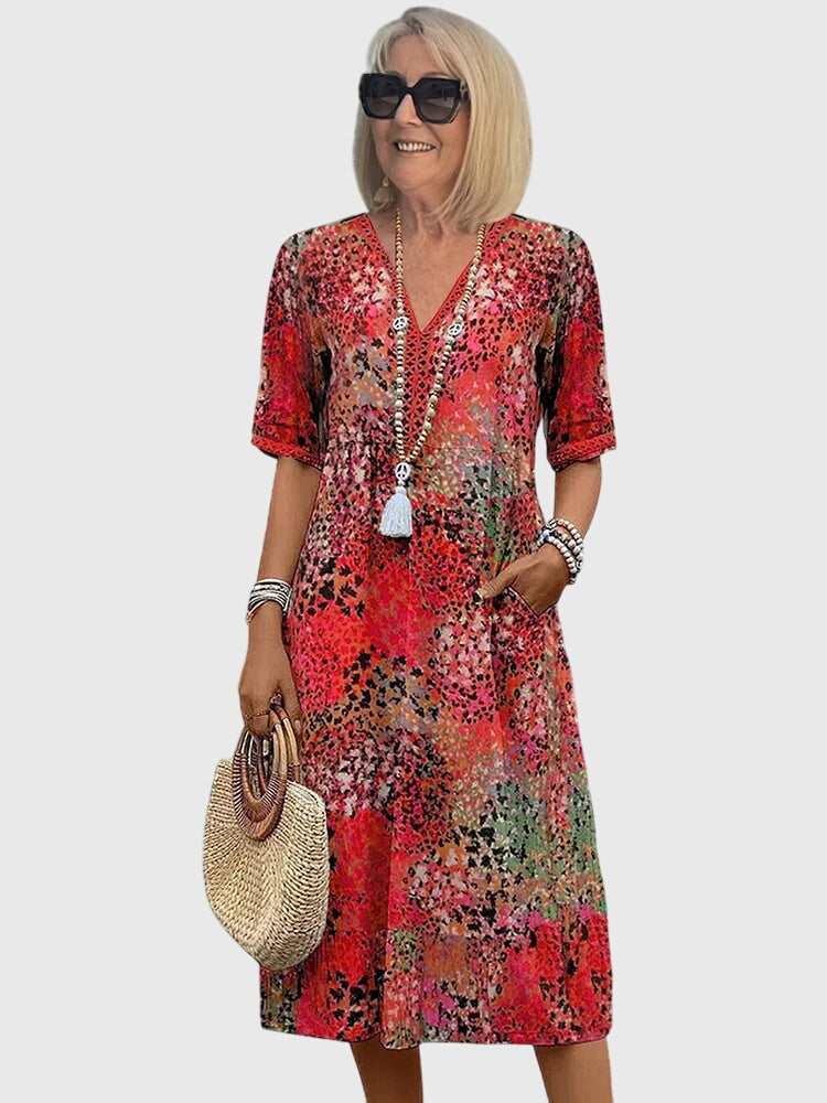 Annabel | Elegant Floral Midi Dress