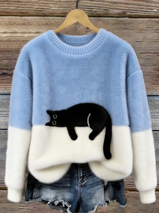 Jane | Cat Print Sweater
