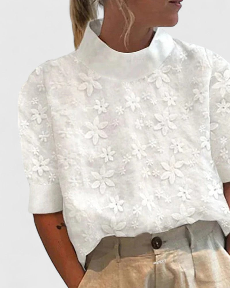 Arpine™ | Elegant Blouse with Stand Collar