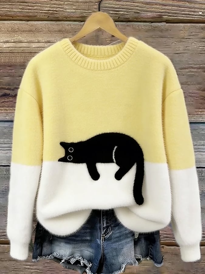Jane | Cat Print Sweater