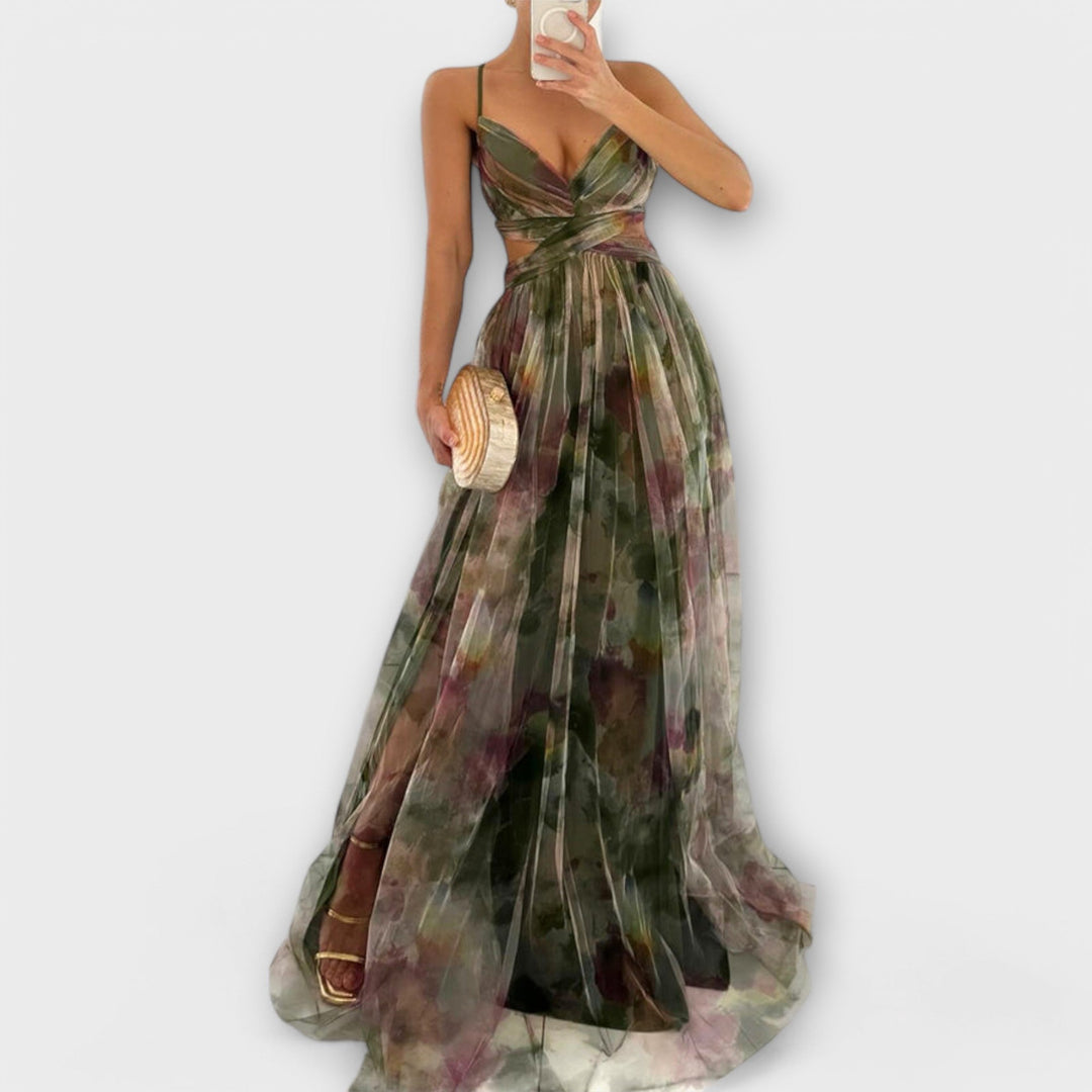 Ellen Mesh Maxi Dress - Elegant and Figure-Shaping