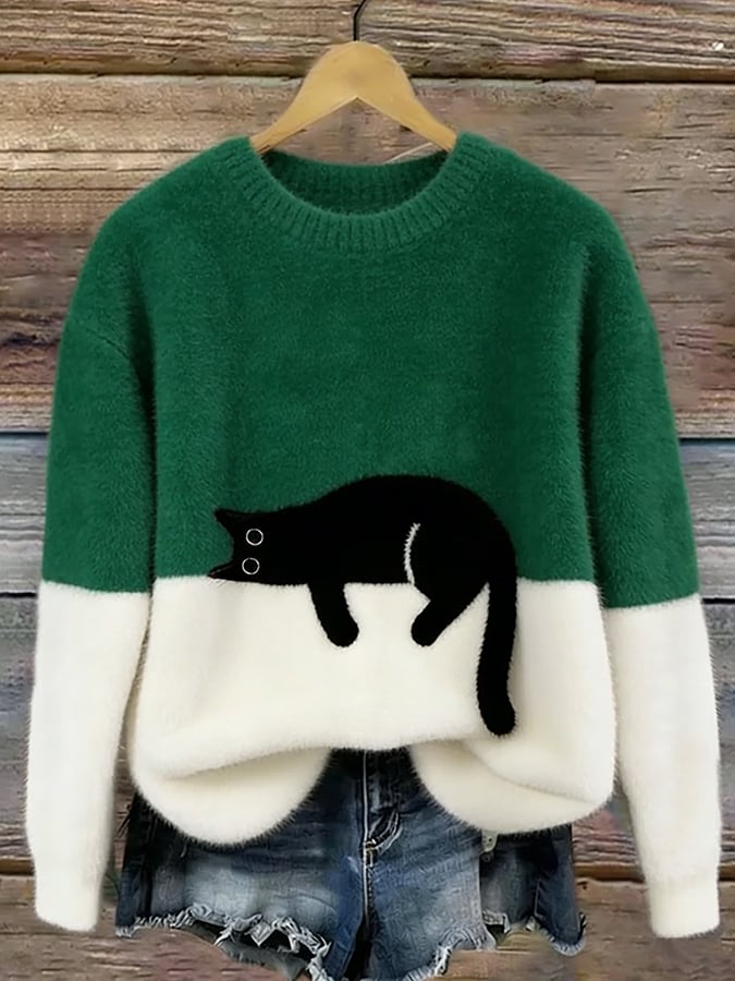 Jane | Cat Print Sweater