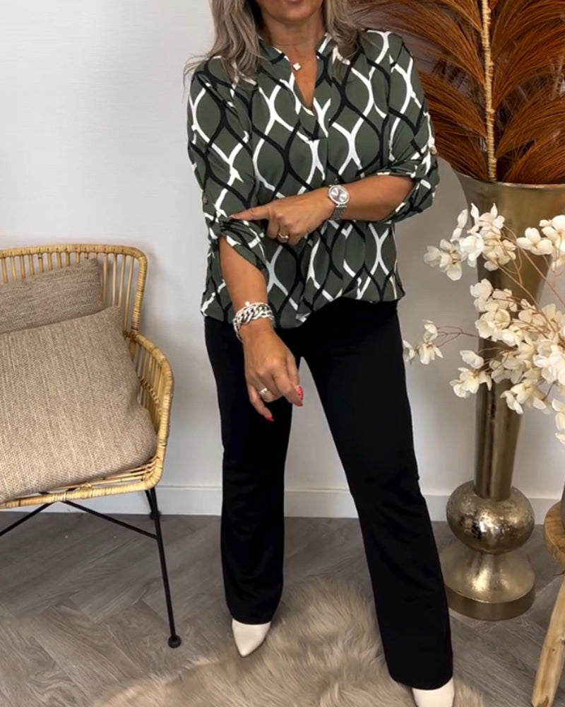 Aureliana™ | Casual Blouse with Long Sleeves and Elegant Pattern