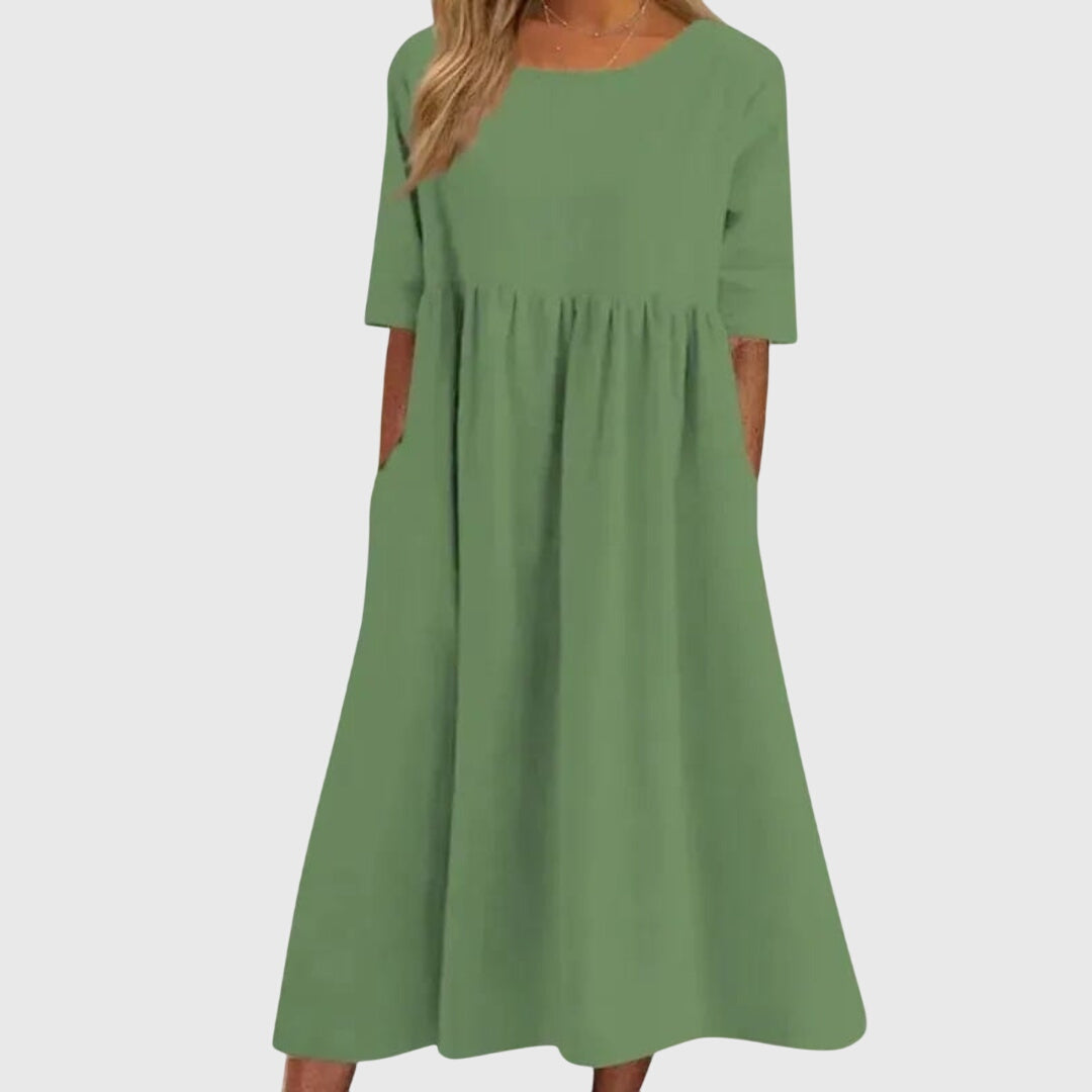 Liz™ | Elegant Short-Sleeved Dress