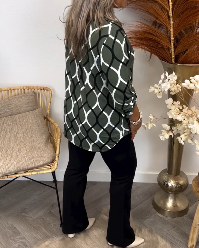 Aureliana™ | Casual Blouse with Long Sleeves and Elegant Pattern