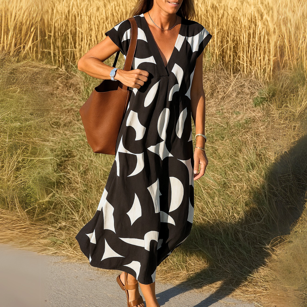 Joanna | Flowing V-neck Dress