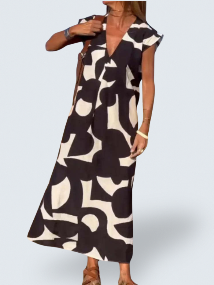 Joanna | Flowing V-neck Dress