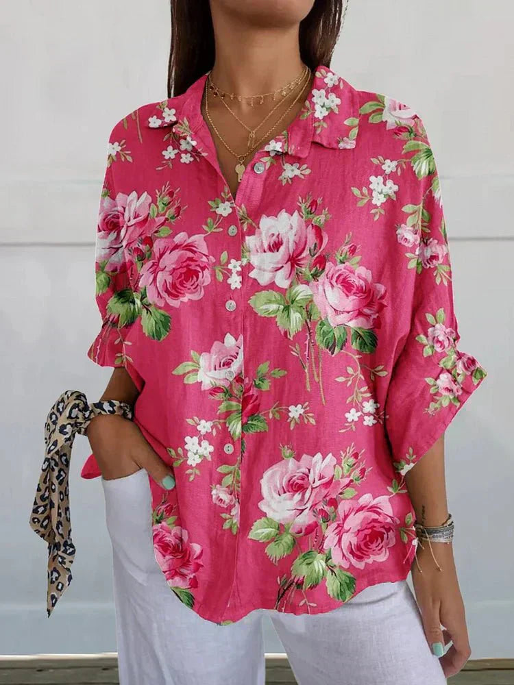 Angelica | Rose Floral Blouse