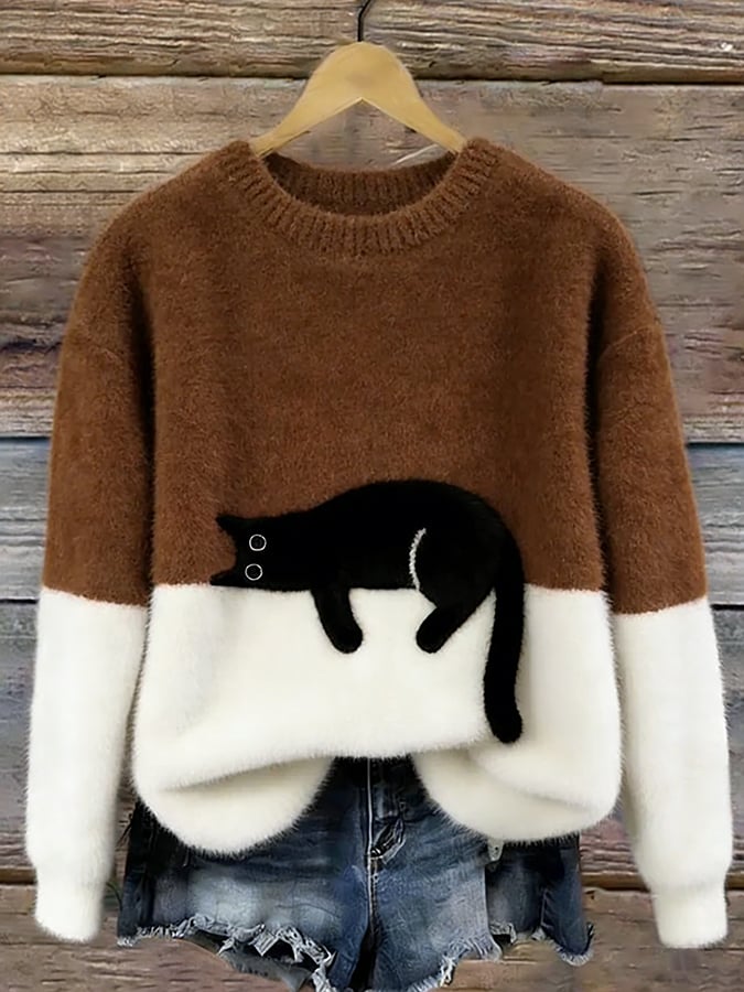 Jane | Cat Print Sweater