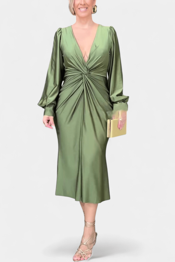 Brigitte | Klassisches Kleid mit V-Ausschnitt