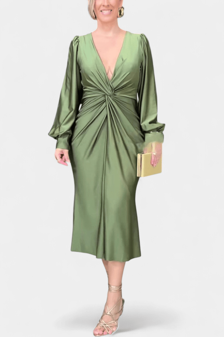 Brigitte | Klassisches Kleid mit V-Ausschnitt