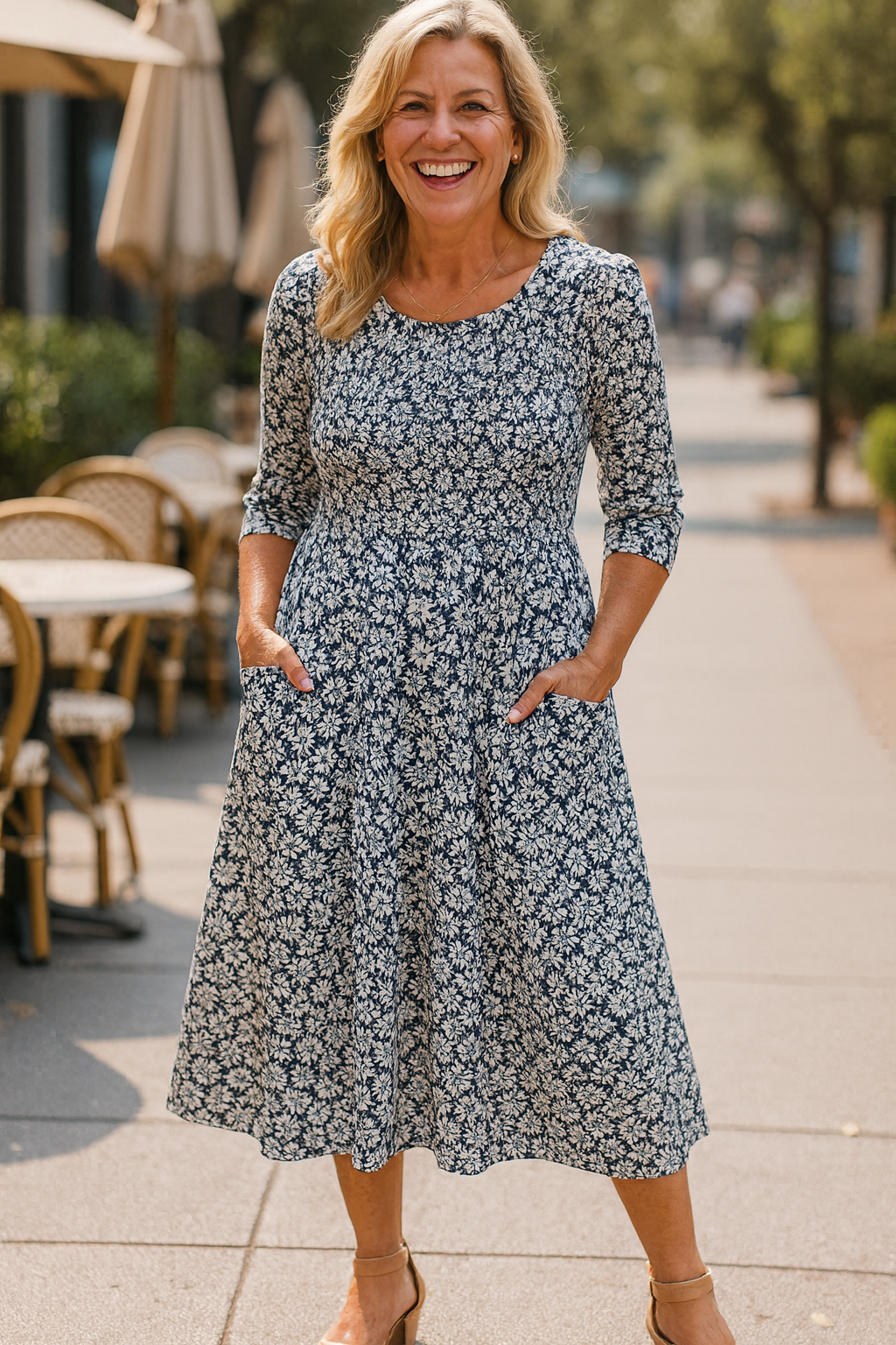 Iris | Everyday Elegance Midi Dress – Flattering Comfort, Timeless Confidence (S-5XL)