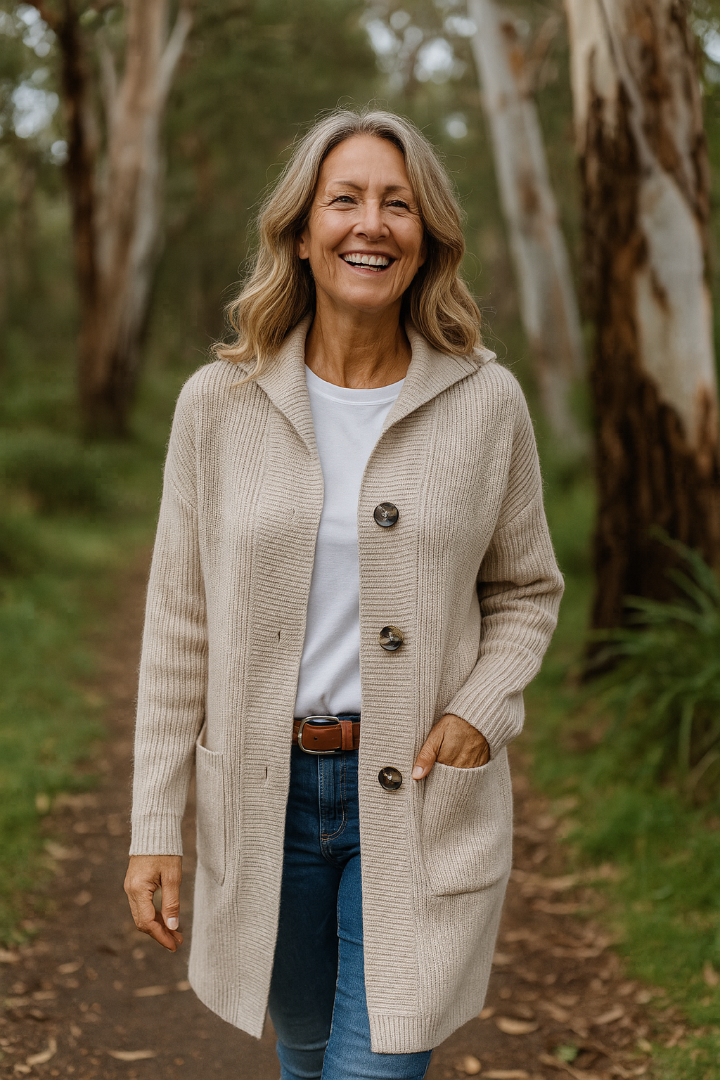 Ciorstaidh | Longline Knit Cardigan with Deep Pockets for Everyday Elegance