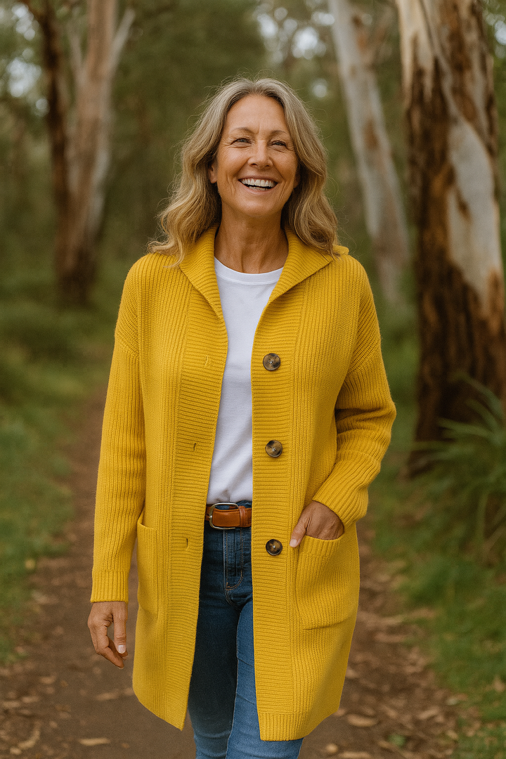 Ciorstaidh | Longline Knit Cardigan with Deep Pockets for Everyday Elegance