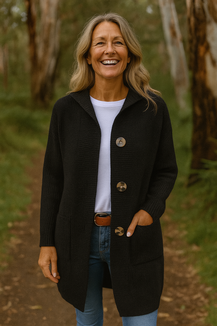 Ciorstaidh | Longline Knit Cardigan with Deep Pockets for Everyday Elegance