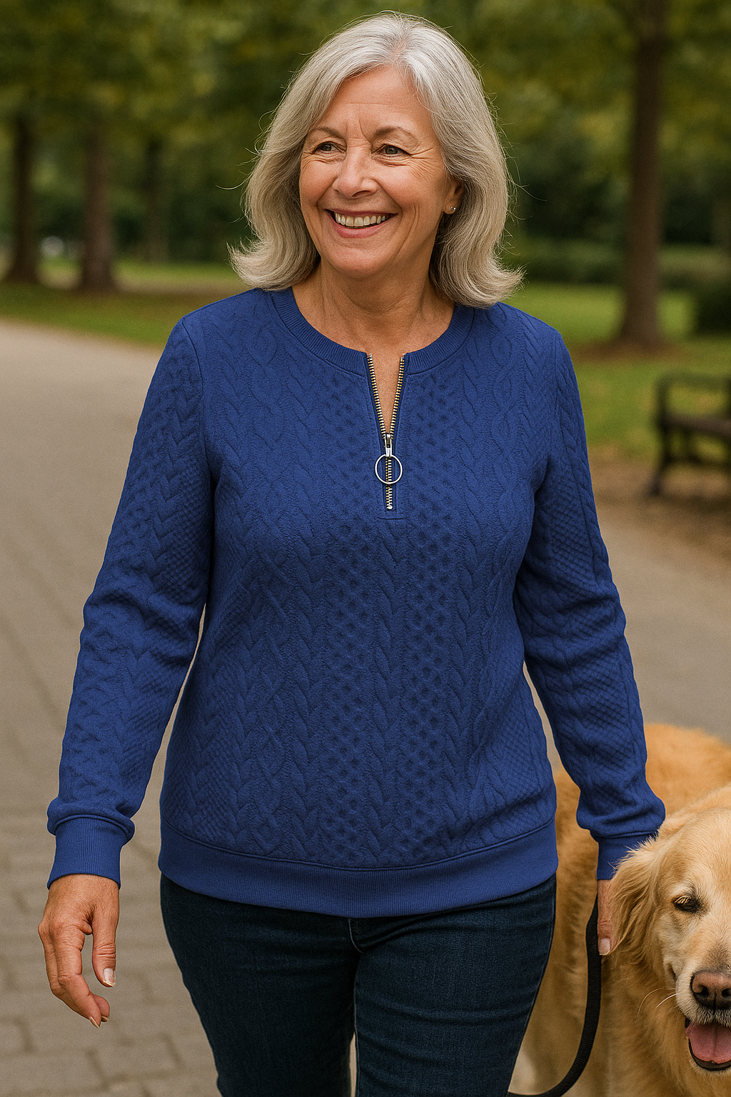 Caris | Cable Zip Knit - Comfort, Class and Confidence.