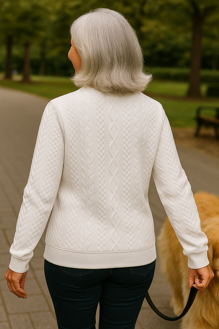 Caris | Cable Zip Knit - Comfort, Class and Confidence.