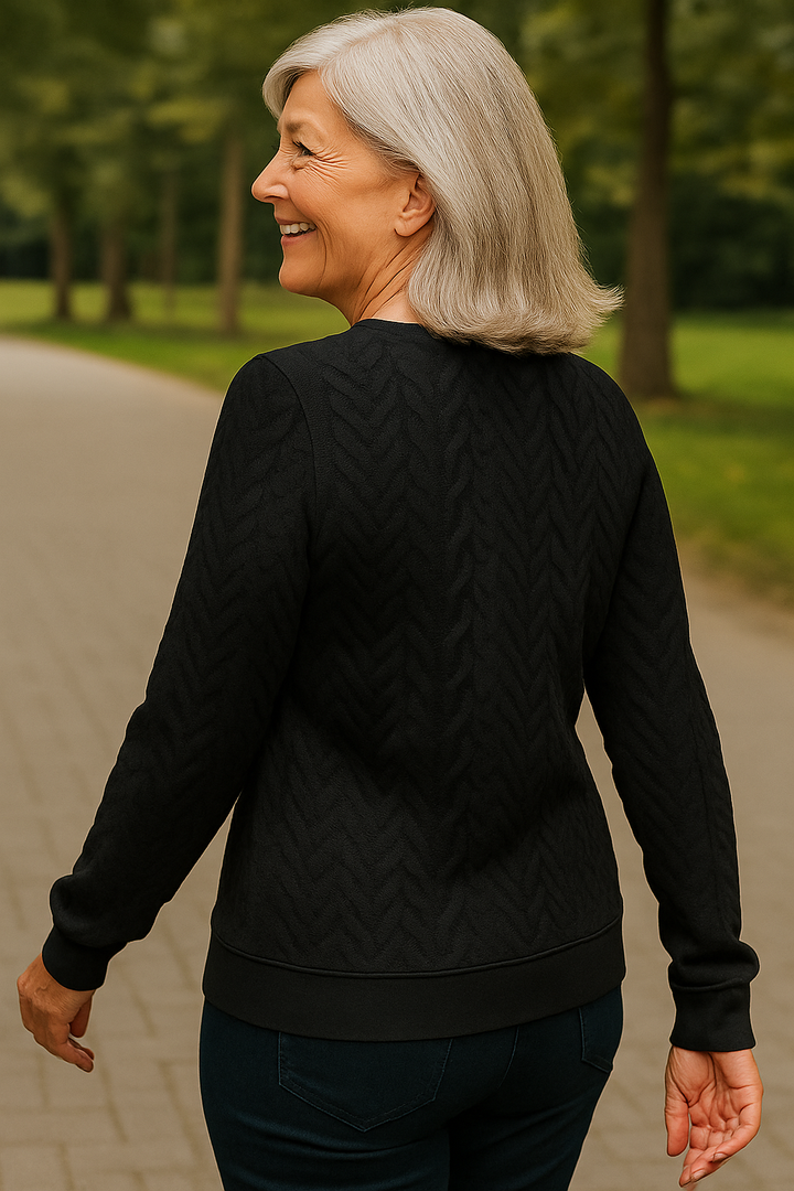 Caris | Cable Zip Knit - Comfort, Class and Confidence.