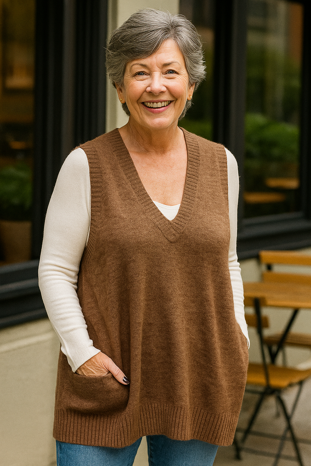 Christabel | CozyKnit Vest – Soft Elegance, Effortless Layers